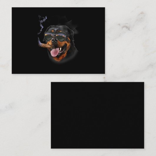Rottweiler met sigaar dragende glazen visitekaartje (Voorkant / Achterkant)
