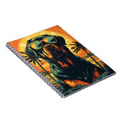 Rottweiler met zonnebril op het strand notitieboek (Rechterzijde)