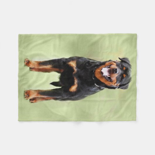 Rottweiler - Metzgerhund Digital Art Fleece Deken (Voorkant (Horizontaal))