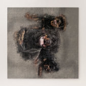 Rottweiler - Metzgerhund Digital Art Legpuzzel (Horizontaal)