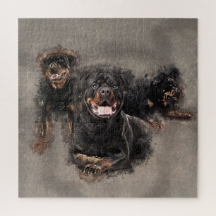 Rottweiler - Metzgerhund Digital Art Legpuzzel