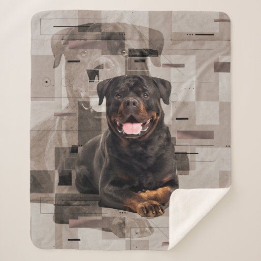 Rottweiler - Metzgerhund Digital Art Sherpa Deken (Voorkant)