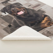 Rottweiler - Metzgerhund Digital Art Sherpa Deken (3/4)