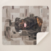 Rottweiler - Metzgerhund Digital Art Sherpa Deken (Voorkant (horizontaal))
