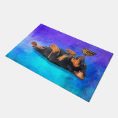 Rottweiler - Metzgerhund Puppy met vlinder Deurmat (Schuin)