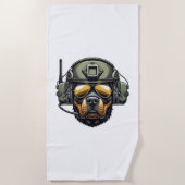 Rottweiler Militair ontwerp Strandlaken (Voorkant)