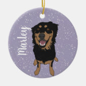 Rottweiler Mix Kerstmis Keramisch Ornament (Voorkant)