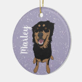 Rottweiler Mix Kerstmis Keramisch Ornament (Links)