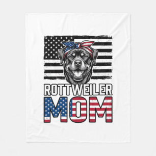 Rottweiler Moeder Patriottisch Vintage Hond Shirt Fleece Deken