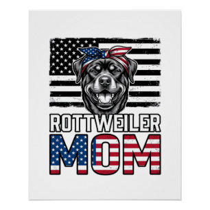 Rottweiler Moeder Patriottisch Vintage Hond Shirt Perfect Poster