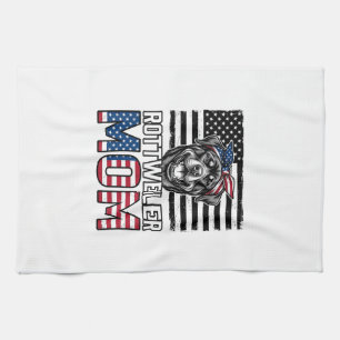 Rottweiler Moeder Patriottisch Vintage Hond Shirt Theedoek