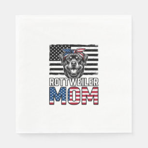 Rottweiler Moeder Patriottische Vintage Hond Shirt Servet