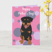 Rottweiler Moederdag Kaart (Gele Bloem)