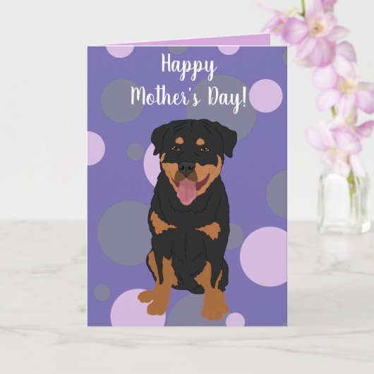 Rottweiler Moederdag Kaart (Orchidee)