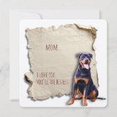 Rottweiler Mom gescheurd papier Moederdag Kaart (Voorkant)