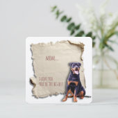 Rottweiler Mom gescheurd papier Moederdag Kaart (Staand voorkant)