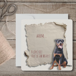 Rottweiler Mom gescheurd papier Moederdag Kaart