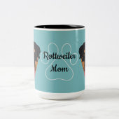 Rottweiler Mom Tweekleurige Koffiemok (Center)
