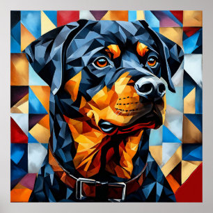 🐾 Rottweiler Mozaïek Kunst Honden Muurdecoratie S Poster