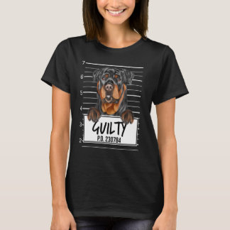 Rottweiler Mugshot Schuldige Hond T-shirt