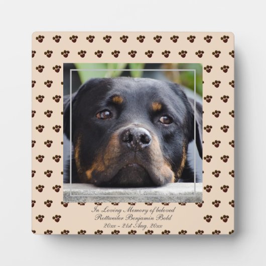 Rottweiler Naam foto Pet Memorial Keepomwille toev Fotoplaat (Voorkant)