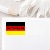 rottweiler naam op vlag etiket (Insitu)