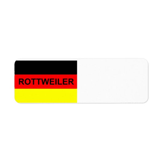 rottweiler naam op vlag etiket (Voorkant)