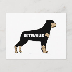Rottweiler naam silo zwart en tan briefkaart
