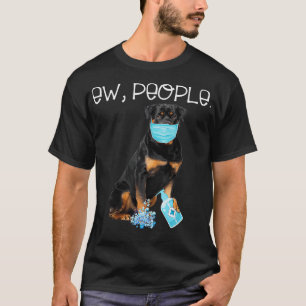 Rottweiler New People Hond met een mondkapje T-shirt