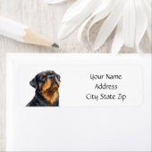 Rottweiler of Rotti hondenras retouradres Etiket (Insitu)