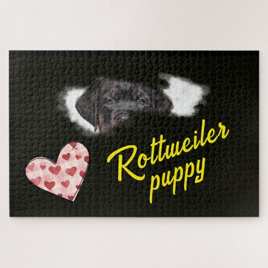 Rottweiler Ogen Effen Kleur 1000 stukjes Puzzel (Horizontaal)