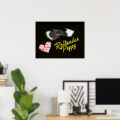 Rottweiler Ogen Effen Kleur Poster (Thuiskantoor)