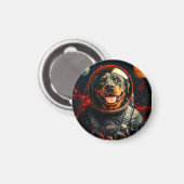 Rottweiler onderzoekt magneet (Voorkant / Achterkant)