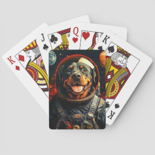 Rottweiler onderzoekt pokerkaarten