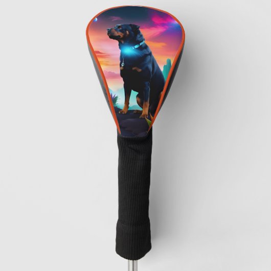 Rottweiler op een buitenaardse wereld golfheadcover (Voorkant)