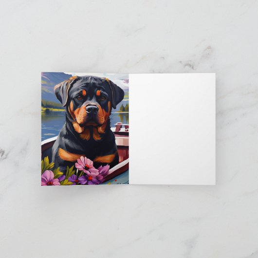 Rottweiler op een peddel: Een Schilderachtig avont Kaart (Binnen)