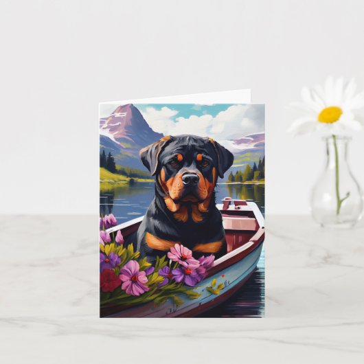 Rottweiler op een peddel: Een Schilderachtig avont Kaart (Kleine Plant)