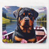 Rottweiler op een peddel: Een Schilderachtig avont Muismat (Voorkant)