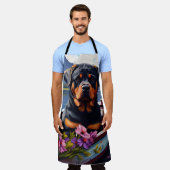 Rottweiler op een peddel: Een Schilderachtig avont Schort (Gedragen)