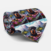 Rottweiler op een peddel: een schilderachtig avont stropdas (Opgerold)