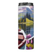 Rottweiler op een peddel: Een Schilderachtig avont Thermosbeker (Achterkant)