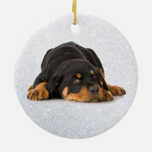 Rottweiler-Ornament Keramisch Ornament (Achterkant)