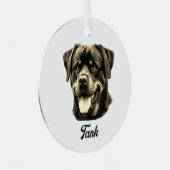 Rottweiler-Ornament Metalen Ornament (Voorkant Rechts)