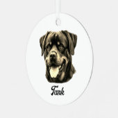 Rottweiler-Ornament Metalen Ornament (Voorkant links)
