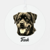 Rottweiler-Ornament Metalen Ornament (Achterkant)