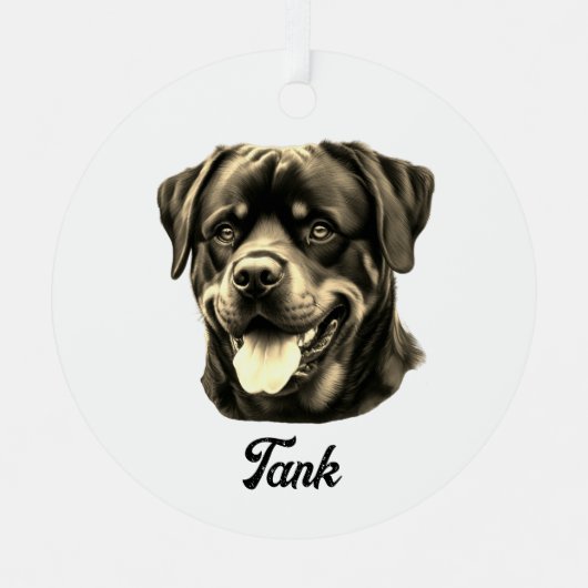 Rottweiler-Ornament Metalen Ornament (Voorkant)