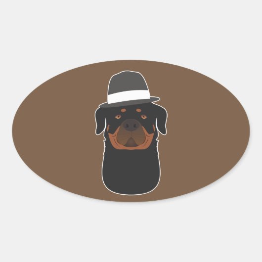 Rottweiler Ovale Sticker (Voorkant)