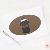 Rottweiler Ovale Sticker (Envelop)