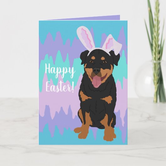 Rottweiler Paasbunny Feestdagen Kaart (Voorkant)
