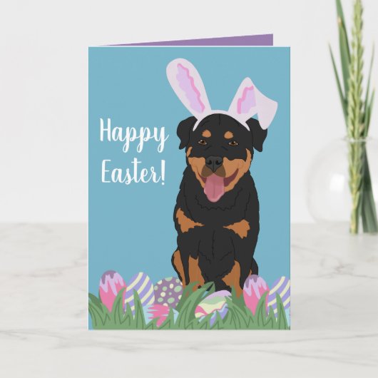 Rottweiler Paasbunny Kaart (Voorkant)